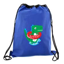Personalised Dinosaur Blue Swim Bag